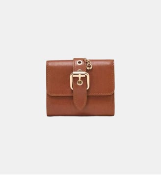 Portefeuille Miss M en cuir lisse - Maje - Tabac