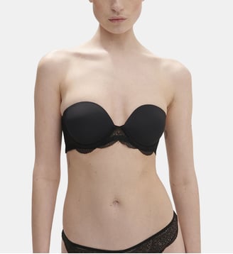 Soutien-gorge sans-bretelles décolleté plongeant - Noir - Simone Pérèle - Noir