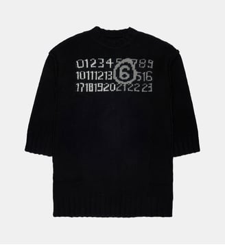 Robe midi avec logo numérique - MM6 Maison Margiela - Noir