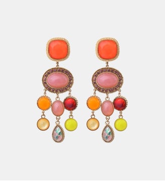 Boucles d'oreilles tiges percées   - Louise - Satellite - Rouge