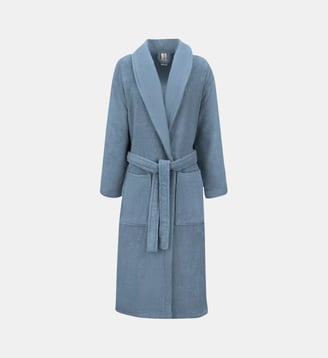 Peignoir pur coton - Garnier Thiebaut - Bleu ardoise