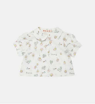 Chemise à manches courtes avec imprimé fleuri - Marni - Blanc