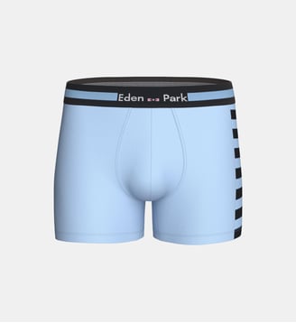 Boxer à rayures en coton - Eden Park - Bleu