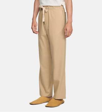 Pantalon large coton cordon tressé - Sandro - Cappucino