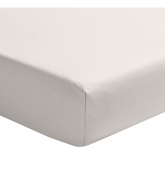 Drap housse uni en percale de coton, bonnet de 35cm, PREMIÈRE - Essix - Gris clair
