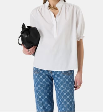 Blouse en popeline de coton - ANNYR - Gerard Darel - Blanc