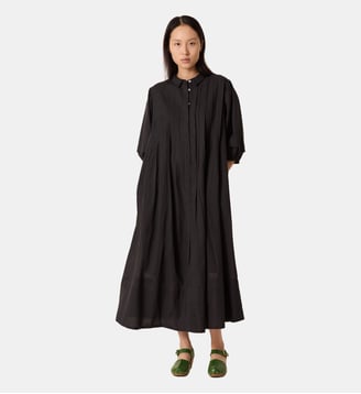 Robe longue ample Roca coton bio - Leon & Harper - Carbone