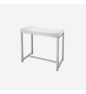 Tabouret Inox - SUEDE - Bath Bazaar - Blanc