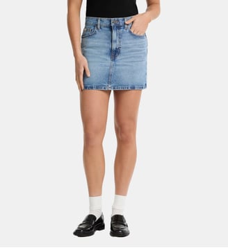 Jupe droite courte denim - Guess Jeans - Bleu denim