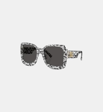Lunettes de soleil Carré DG4513 - Dolce & Gabbana - Noir sur blanc