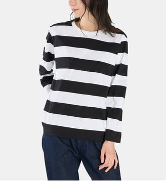 t-shirt cool rayures larges - Agnès b. - Noir et blanc