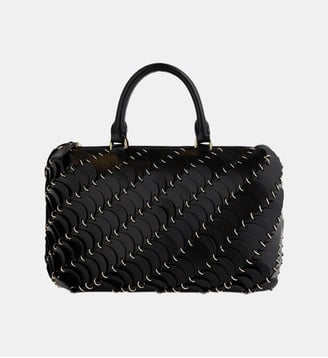 Sac Boston en cuir avec finitions Rabanne