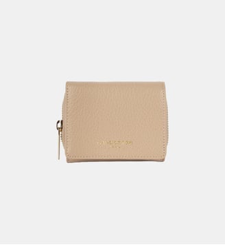 Mini portefeuille dos à dos Dune en cuir - Lancaster - Beige foncé