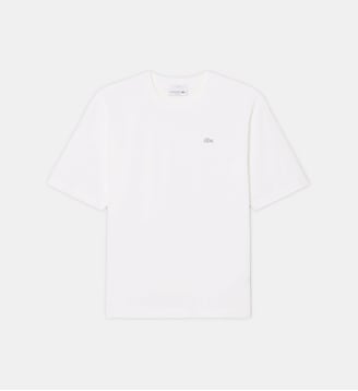 T-shirt jersey coton épais loose fit - Lacoste - Blanc