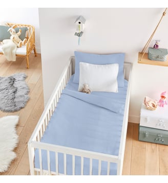 Housse de couette bébé, en gaze de coton - La Redoute Interieurs - Bleu pastel