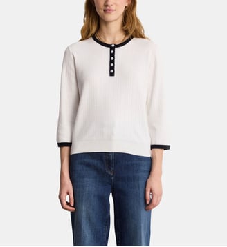 Tee-shirt pointelle en coton - LAVINA - Pablo - Blanc