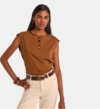 T-Shirt Sans Manches En Coton Terence - Maison 123 - Caramel