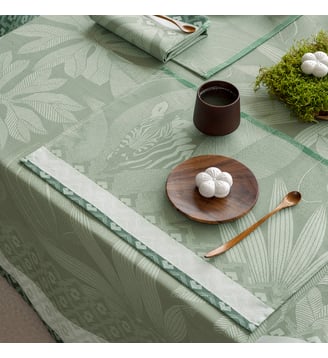 Set de table Nature Sauvage 100% coton - Le Jacquard Francais - Vert grisé