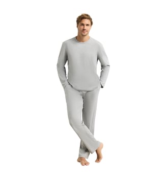 Ensemble pyjama manches longues Jersey - Dim - Gris chine