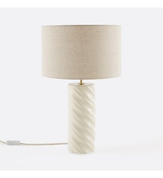 Lampe à poser céramique et lin - La Redoute Interieurs - Ecru