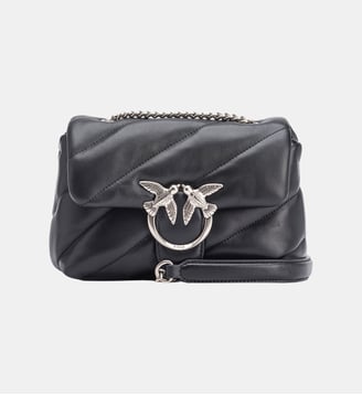 Petit sac bandoulière love bag puff maxi quilt - Pinko - Noir et acier
