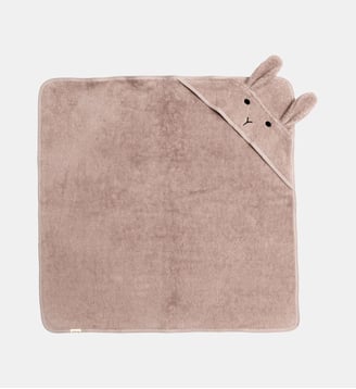 Serviette à capuche lapin - Kindsgut - Rose