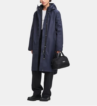 Parka mi-longue à capuche - Aigle - Bleu fumé