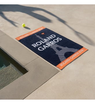 Drap de plage officiel joueur•se  2026 - Carré Blanc - Marine