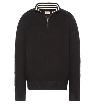 Pull camionneur en maille texturée - Schott - Noir