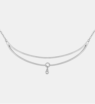 Collier double rangs Optimiste en Argent avec diamant blanc - La Garçonne Diamant - Argent