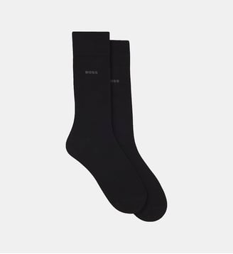 Lot de 2 paires de chaussettes mi-mollet en coton mélangé - BOSS - Noir