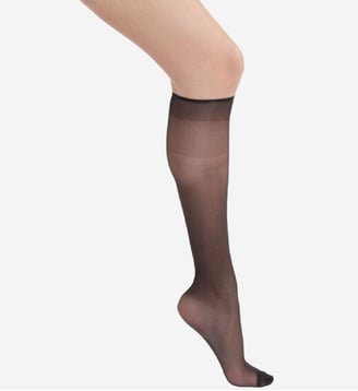 Lot de 2 paires de Mi-Bas Voile Brillant Transparent 15D Sublim - Dim - Noir