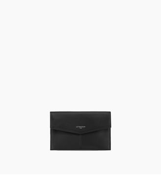 Pochette enveloppe moyen modèle Charlotte en cuir lisse - Le Tanneur - Noir