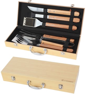 Ustensile barbecue MALETTE 6 USTENSILES BAMBOU - Le Marquier - Standard