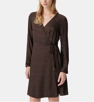 Robe portefeuille imprimé léopard - Ikks - Marron chocolat