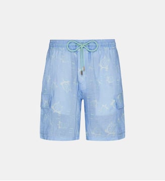 Bermuda en lin Bubbles Turtles 3D - Vilebrequin - Cloudy
