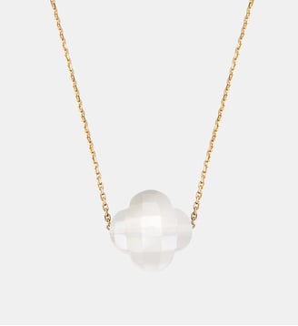 Collier, agate blanche, or jaune - Morganne Bello - Or jaune