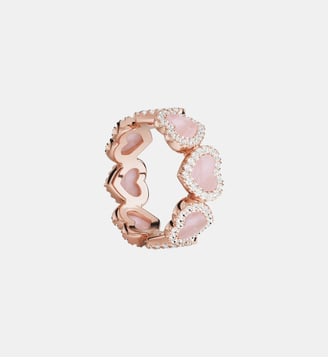 Bague Cœurs Nacre Rose - APM Monaco - Or rose