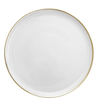 Plat à Tarte 31,5 Cm - Galon Or - Degrenne - Blanc