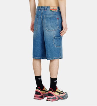 Shorts en denim style utilitaire - Diesel - Bleu