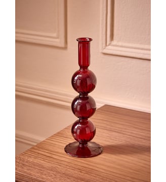 Bougeoir en verre Auguste - Moyen modèle - Cyrillus - Bordeaux