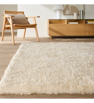 Tapis shaggy, aspect laineux - La Redoute Interieurs - Écru