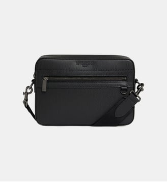 Petit sac bandoulière Emile en cuir signature T - Le Tanneur - Noir