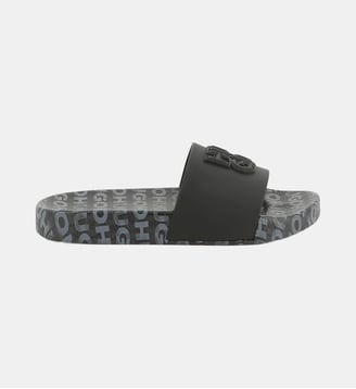 Claquettes badgées - Hugo Kids - Black