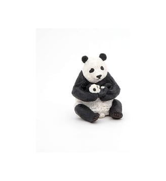 Panda assis et son bébé - Papo - Multicolore