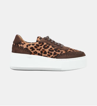 Basket lacets nova - cuir imprimé façon animalier - Charles Kammer - Façon animalier