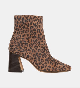 Boots Talon Haut Aline Cuir Suédé Imprimé - Bobbies - Léopard