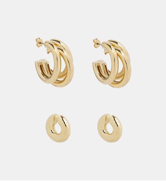 Duo de créoles et ear cuffs punk - Rabanne - Doré