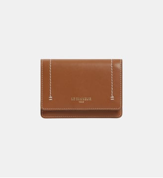 Petit porte cartes à rabat Louison en cuir lisse - Le Tanneur - Camel