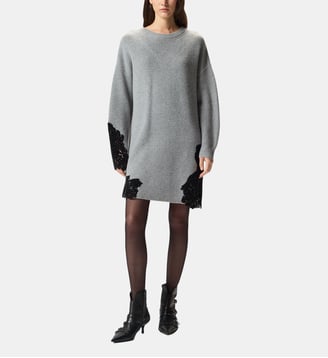 Robe courte en maille à dentelle Pinko